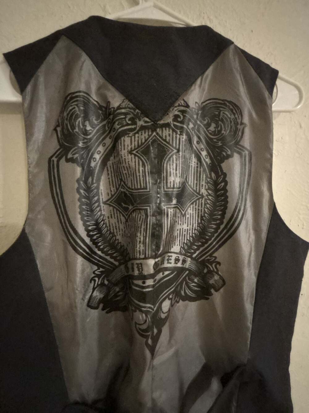 G by Guess Black Denim Steampunk Goth Waistcoat Vest - Picture 6 of 8